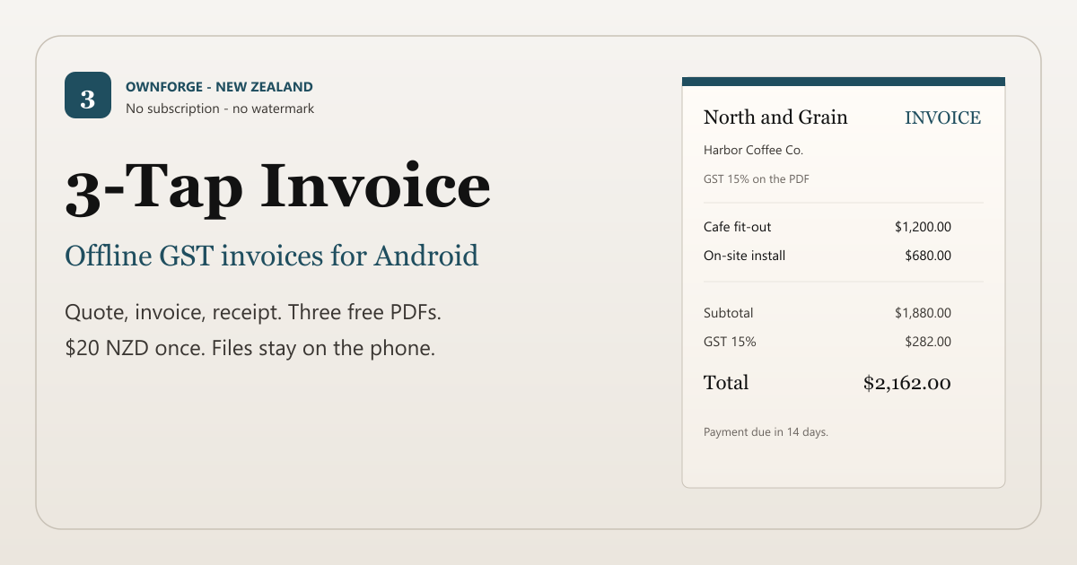 3-Tap Invoice offline GST invoices for Android